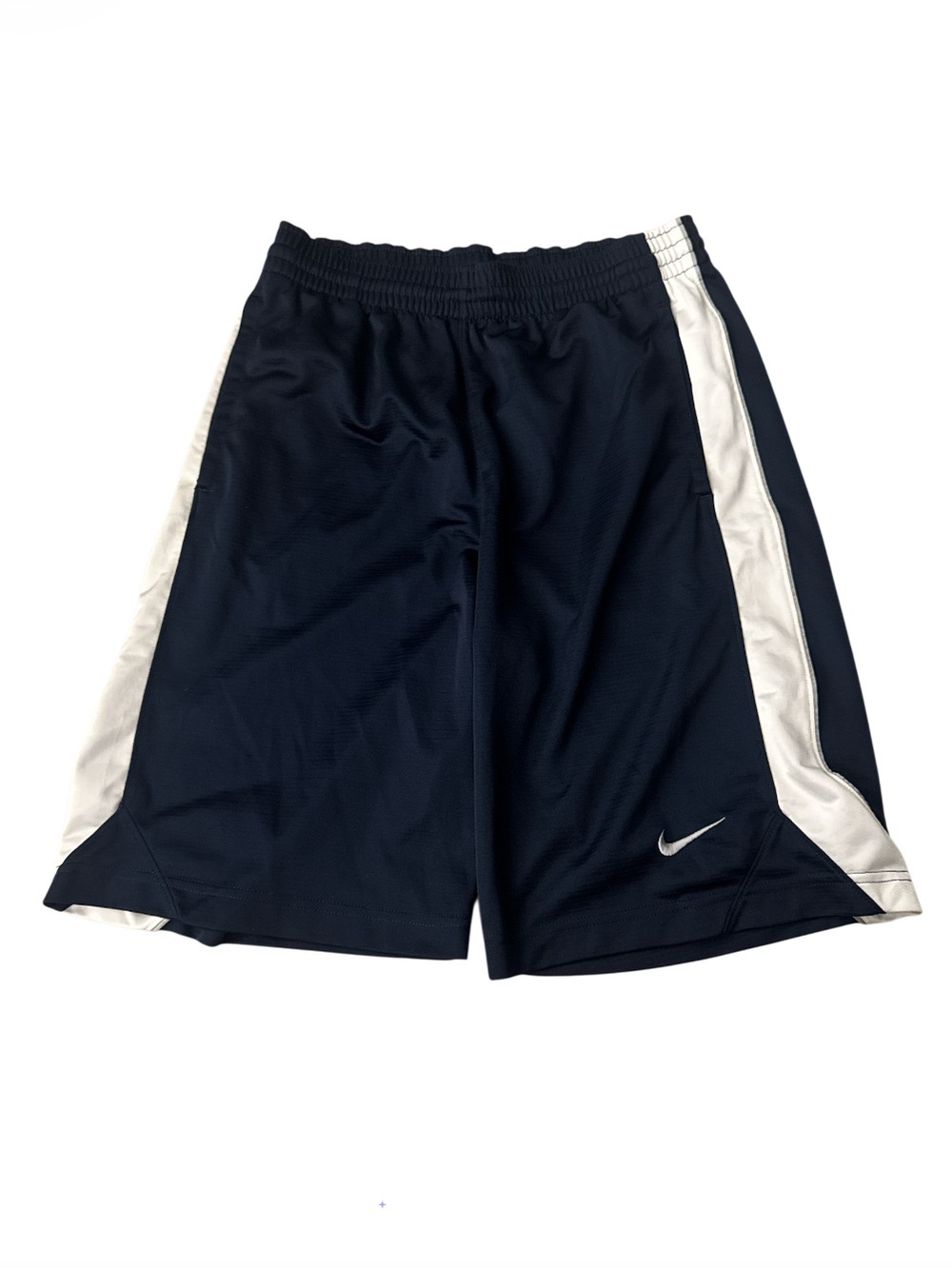 Nike Men’s Y2K Navy Blue Athletic Shorts White Side Panels - Size S